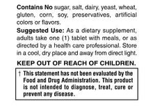 Garlic 500 mg Tablets Yeilding 5,000 mcg Allicin