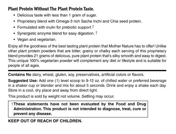 Plant Protein Vanilla 1.1 Lb.