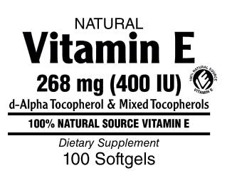 Vitamin E-400 (mixed tocopherols) Softgels