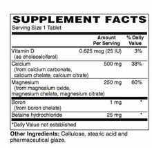 Calcium 500 mg & Magnesium 250 mg with 1 mg Boron and 25 iu Vitamin D per tablet