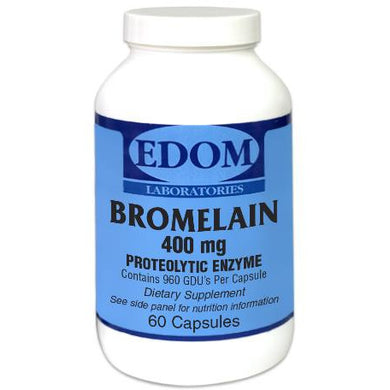 Bromelain Proteolytic Enzyme 400 mg Capsules. This enzyme is an anti-inflammatory agent that is helpful in healing minor injuries, particularly sprains, strains and muscle injuries. Bromelain also aids in digestion. Bromelain helps digest protein in the gastrointestinal tract.