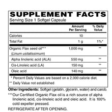 Flax Oil 1,000 mg Organic Softgels