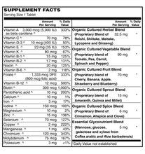 One  Daily Whole Food Multi Ingredients