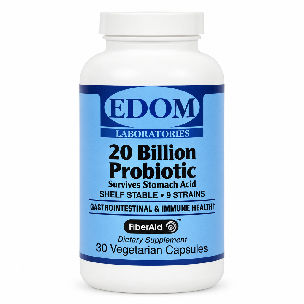 20 Billion Probiotic SHELF STABLE  9 STRAINS GASTROINTESTINAL & IMMUNE HEALTH  Survives Stomach 