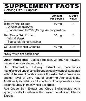 Bilberry Extract Plus 60 mg European Standardized