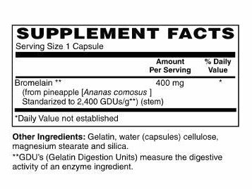 Bromelain Proteolytic Enzyme 400 mg Capsules