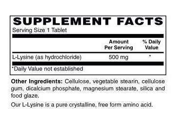 L-Lysine 500 mg Tablets