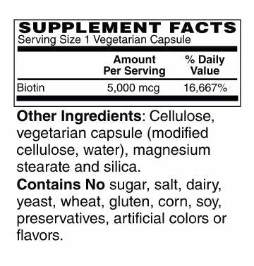 Biotin 5,000 mcg Capsules