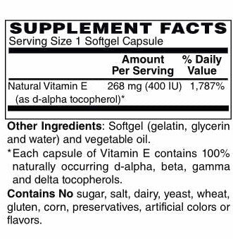 Vitamin E-400 (mixed tocopherols) Softgels