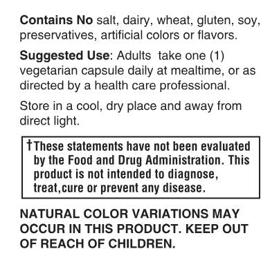 Product label with dietary information and storage instructions on a black background