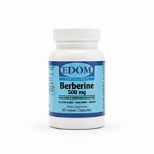 Edom Laboratories all nturl Berberine 500mg front label – Blood Sugar & Cardiovascular Support dietary supplement, 60 vegan capsules