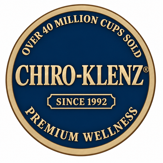 CHIRO-KLENZ emblem with a softer ring and roomier lettering