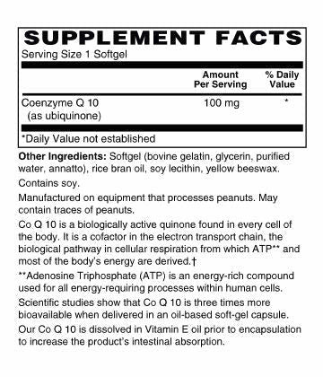 CoEnzyme Q-10 100 mg Softgels