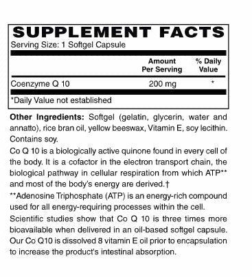 CoEnzyme Q-10 200 mg Softgels