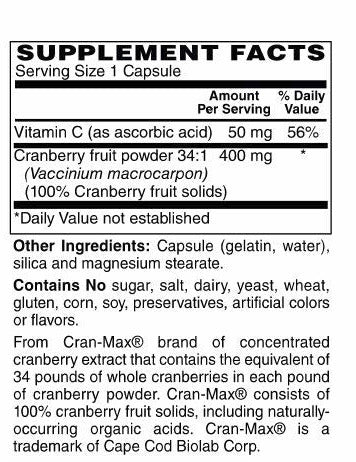 Concentrated Cranberry 400 mg Capsules