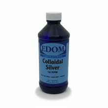 Edom Laboratories Colloidal Silver 10 PPM 8 fl oz bottle with original blue EDΟM logo and label