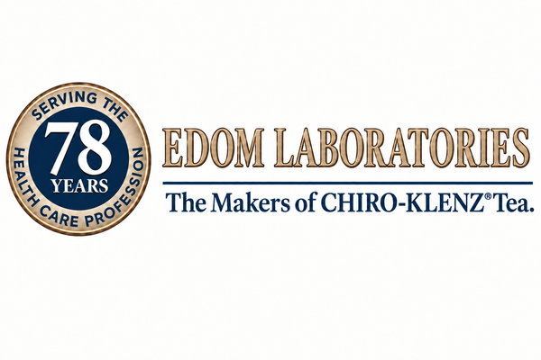 Edom Laboratories logo with the word gap tightened