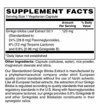 Ginkgo Biloba Extract 120 mg Vegetarian Capsules