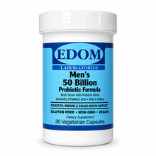 Edom Laboratories Men's 50 Billion Probiotic Formula bottle on a clean white background