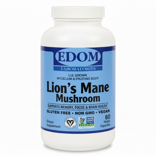 Lion's Mane bottle supports memory , focus and brain Health