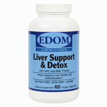 Liver Support & Detox with NAC and Milk Thistle vegetarian capsules by Edom Laboratories — 60-count bottle to help support liver health and detoxification.†