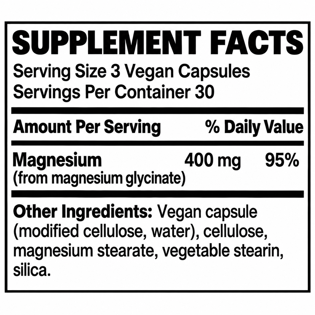 Magnesium Glycinate supplement facts 