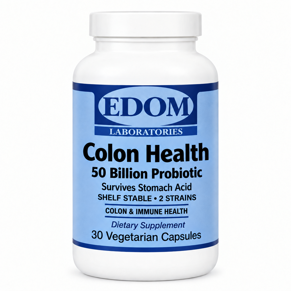  Colon Health 50 Billion Probiotic. Each ultra high probiotic capsule contains a minimum of 50 billion CFU‡ per serving. This two strain proprietary blend supports and nurtures good colon microflora for a healthy digestive system.