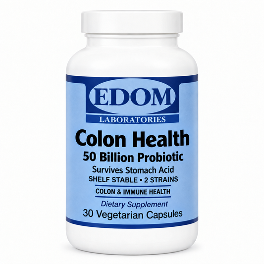  Colon Health 50 Billion Probiotic. Each ultra high probiotic capsule contains a minimum of 50 billion CFU‡ per serving. This two strain proprietary blend supports and nurtures good colon microflora for a healthy digestive system.
