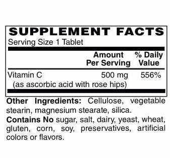 Vitamin C-500 with Rose Hips Tablets