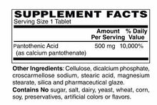 Pantothenic Acid 500 mg Tablets