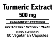 Turmeric Extract 500 mg Standardized Vegetarian Capsules
