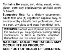 Turmeric Extract 500 mg Standardized Vegetarian Capsules