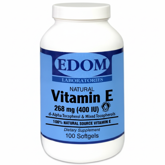Vitamin E-400 d-Alpha Tocopherol & Mixed Tocopherols 100% natural source vitamin  in a white bottle