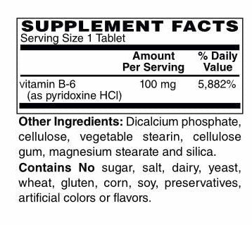 Vitamin B-6 100 mg Tablets