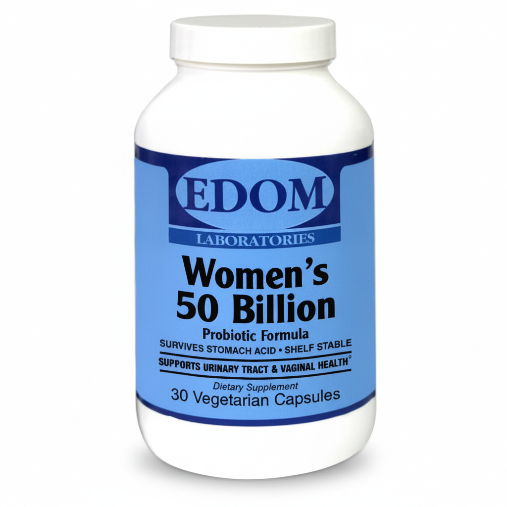 Women's 50 Billion Probiotic bottle supports urinary tract and vaginal health