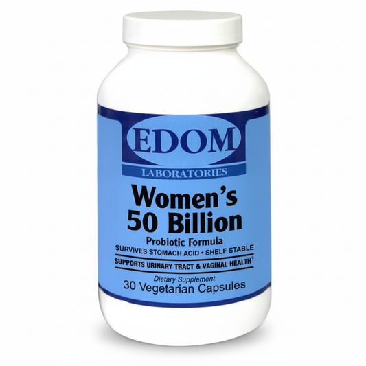 Women's 50 Billion Probiotic bottle supports urinary tract and vaginal health