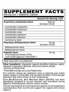 Women's 50 Billion Probiotic Formula Vegetarian Capsules