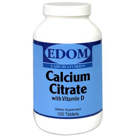 Calcium Citrate With Vitamin D by EDOM LABS shown in a clean, clinical bottle design, providing a highly absorbable form of calcium combined with vitamin D3 to support bone strength, muscle function, and optimal mineral absorption.†