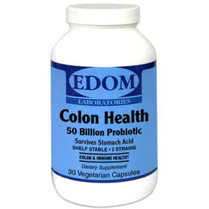 Colon Health 50 Billion Probiotic. Each ultra high probiotic capsule contains a minimum of 50 billion CFU‡ per serving. This two strain proprietary blend supports and nurtures good colon microflora for a healthy digestive system.