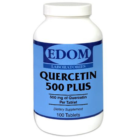 Quercetin 500 Plus by EDOM LABS shown in a clean, clinical bottle design, providing high‑potency quercetin with synergistic cofactors to support antioxidant protection, immune function, and a healthy inflammatory response.†