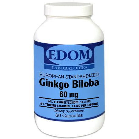 Ginko Biloba Extract 60 mg Capsules - An excellent antioxidant that helps support brain and memory function. Along with flavoneglycosides and terpene lactones, our ginkgo provides 0.8% Ginkgolide B and other Ginkgolide and Bilobalide constituents in their synergistic ratios.