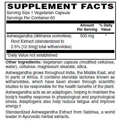 Ashwagandha Extract 500 mg Formula