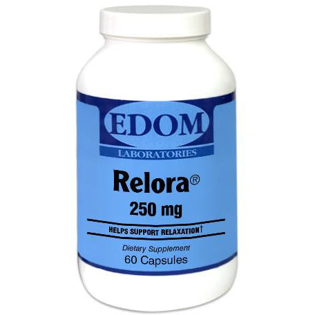 Relora® 250 mg Capsules bottle with EDOM LABS clinical label for stress and cortisol support.