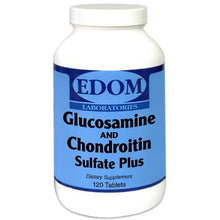 EDOM LABS Glucosamine & Chondroitin Sulfate Plus Tablets shown in a clean, clinical white bottle design, formulated to support joint comfort, mobility, flexibility, and cartilage health with a synergistic blend of glucosamine and chondroitin sulfate.