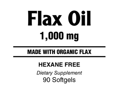 Flax Oil 1,000 mg Organic Softgels
