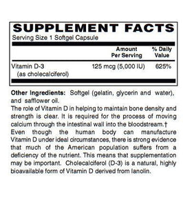 Vitamin D-3 5,000 IU softgels
