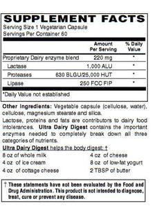 Ultra Dairy Digest Vegetarian Capsules