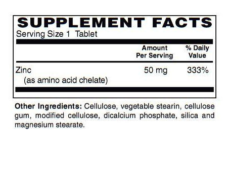 Zinc 50 mg (Amino Acid Chelated) Tablets
